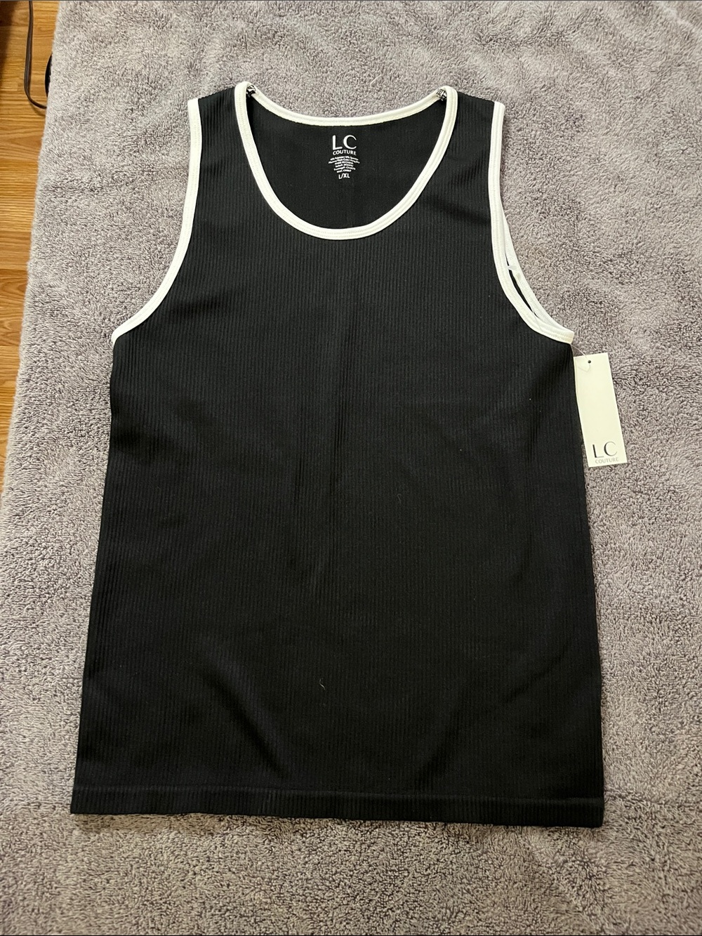 LC Lauren Conrad Black Tank with White Contrast Trim